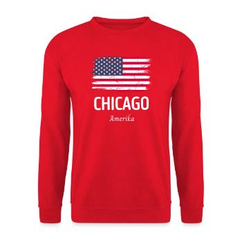 Chicago - Sweat-shirt Unisexe - rouge - Devant - Alina (178cm) & Michal (187cm)