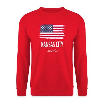 Kansas City - Sweat-shirt Unisexe - rouge - Devant - Alina (178cm) & Michal (187cm)