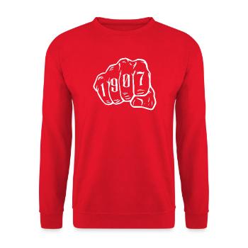 Ruhrpott Fußball Essen 1907 Tasche - Unisex Pullover - Rot - Vorne - Alina (178cm) & Michal (187cm)