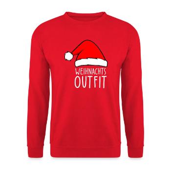 Tenue de Noël avec chapeau de Père Noël rouge - Sweat-shirt Unisexe - rouge - Devant - Alina (178cm) & Michal (187cm)