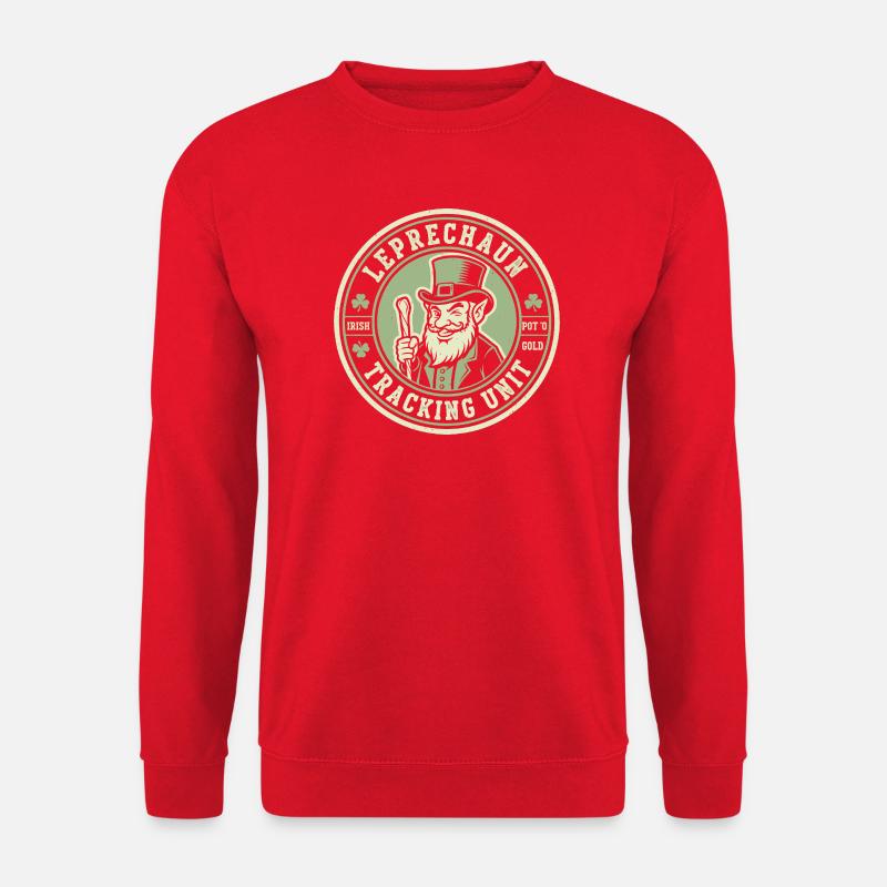 Fun leprechaun tracking service to St. Patrick's - Unisex Sweatshirt - red