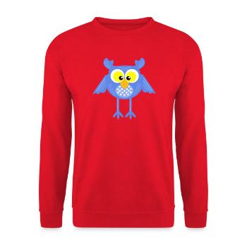 Blue Owl with Dots - Unisex Sweatshirt - red - Front - Alina (178cm) & Michal (187cm)