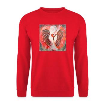 Herzengel Tiefes Erwachen - Unisex Pullover - Rot - Vorne - Alina (178cm) & Michal (187cm)