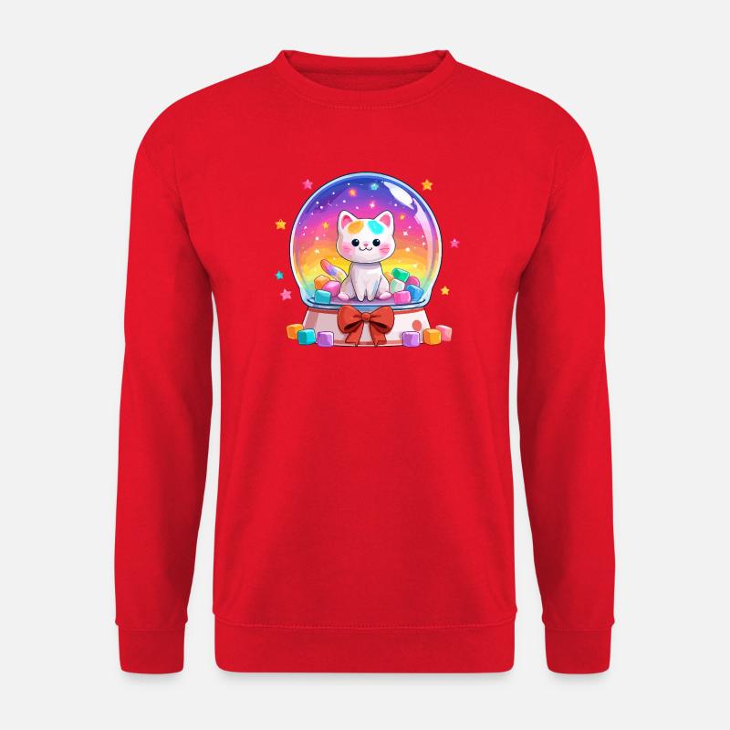 Rainbow Cats Snowglobe - Unisex Sweatshirt - red