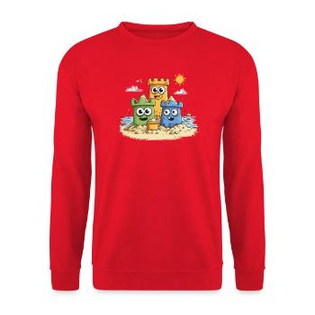 Sandbox heroes on the beach - Unisex Sweatshirt - red - Front - Alina (178cm) & Michal (187cm)