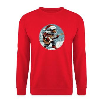 Adler Weihnachten Gitarre - Unisex Pullover - Rot - Vorne - Alina (178cm) & Michal (187cm)
