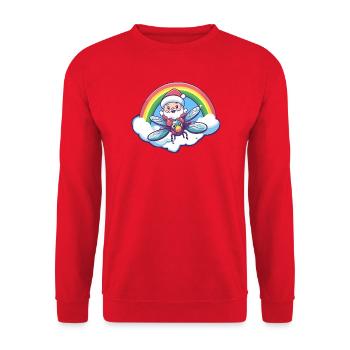 Libelle Weihnachtsmann Weihnachten - Unisex Pullover - Rot - Vorne - Alina (178cm) & Michal (187cm)