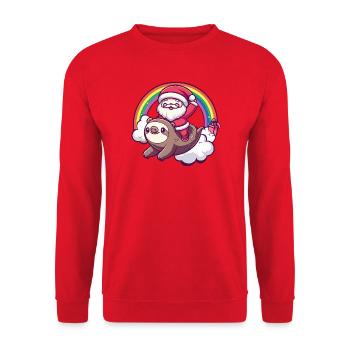 Noël paresseux du Père Noël - Sweat-shirt Unisexe - rouge - Devant - Alina (178cm) & Michal (187cm)