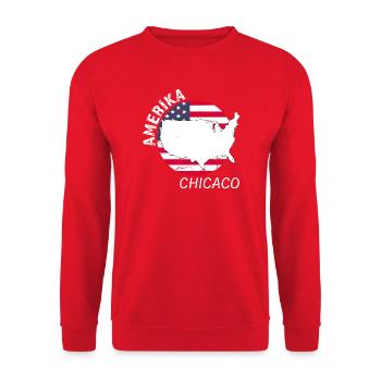 Chicaco - Sweat-shirt Unisexe - rouge - Devant - Alina (178cm) & Michal (187cm)