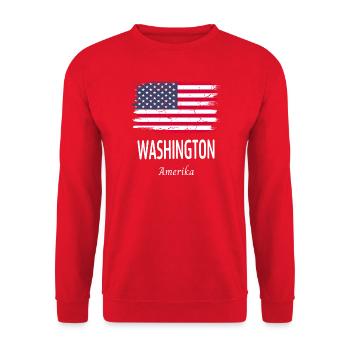 Washington - Sweat-shirt Unisexe - rouge - Devant - Alina (178cm) & Michal (187cm)