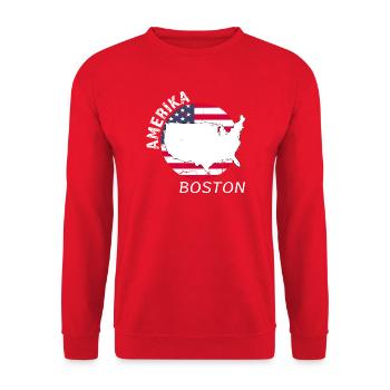 Boston - Sweat-shirt Unisexe - rouge - Devant - Alina (178cm) & Michal (187cm)