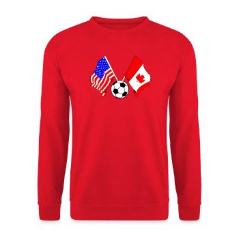 Football Canada vs États-Unis - Sweat-shirt Unisexe - rouge - Devant - Alina (178cm) & Michal (187cm)