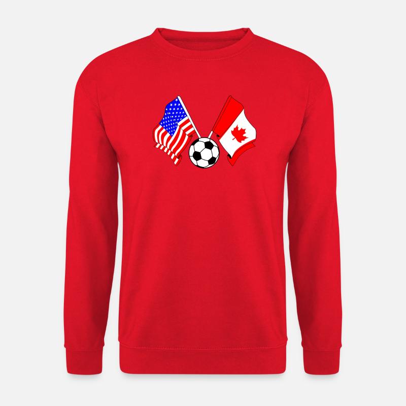 Football Canada gegen USA - Unisex Pullover - Rot