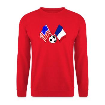 Football France vs USA - Sweat-shirt Unisexe - rouge - Devant - Alina (178cm) & Michal (187cm)