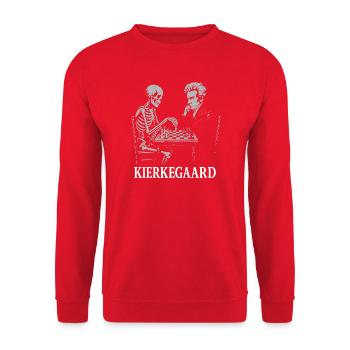 Kierkegaard Chess Duel - Unisex Sweatshirt - red - Front - Alina (178cm) & Michal (187cm)