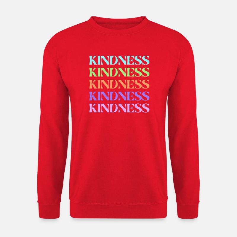 Kindness Rainbow Stacked Text - Unisex Sweatshirt - red