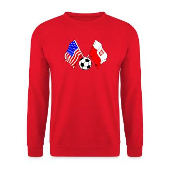 Football Pologne vs États-Unis - Sweat-shirt Unisexe - rouge - Devant - Alina (178cm) & Michal (187cm)
