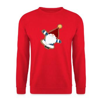 KeksSanta im Lebkuchenrahmen - Unisex Pullover - Rot - Vorne - Alina (178cm) & Michal (187cm)