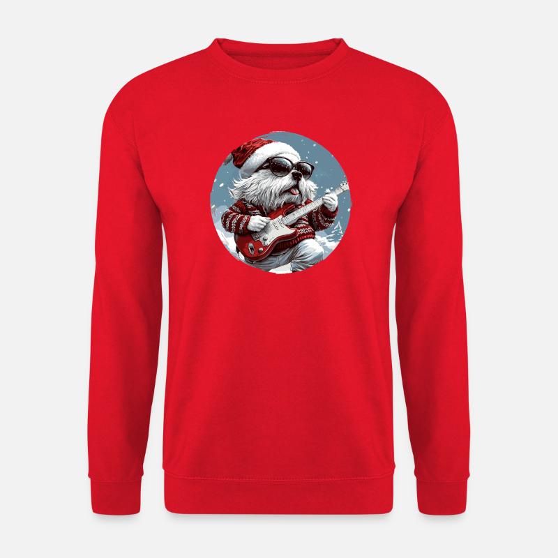 Kangal Hund Weihnachten Gitarre - Unisex Pullover - Rot