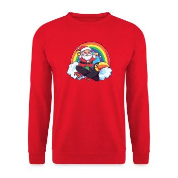 Oiseau toucan Père Noël - Sweat-shirt Unisexe - rouge - Devant - Alina (178cm) & Michal (187cm)