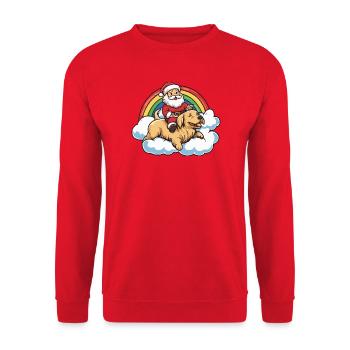 Golden Retriever Dog Santa Claus - Unisex Sweatshirt - red - Front - Alina (178cm) & Michal (187cm)