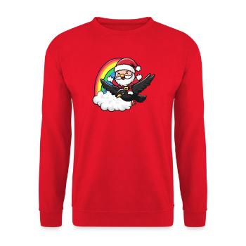 Noël du Corbeau Corbeau - Sweat-shirt Unisexe - rouge - Devant - Alina (178cm) & Michal (187cm)