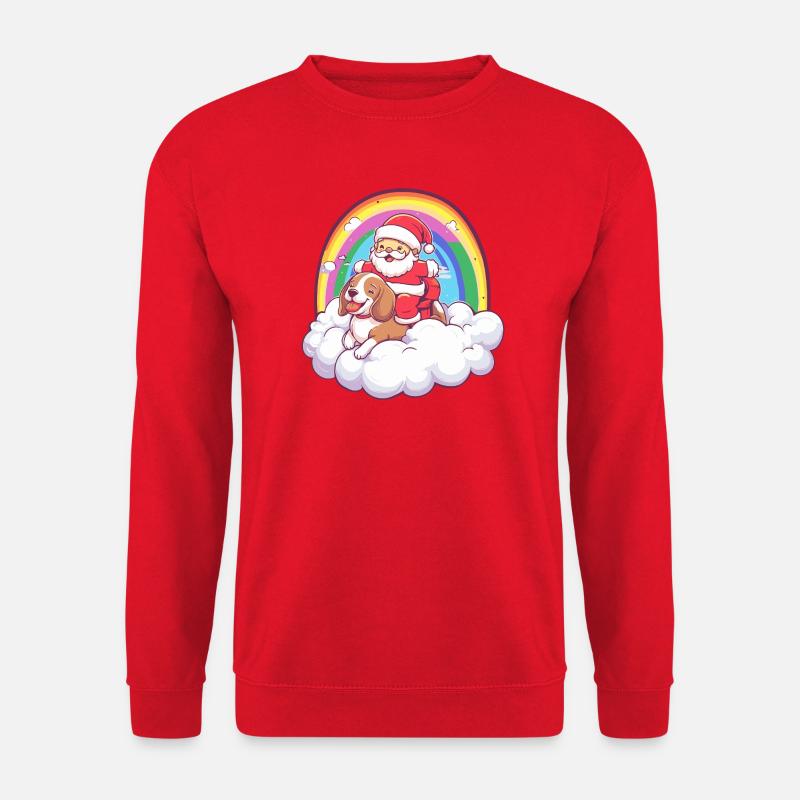 Beagle Hund Weihnachtsmann Weihnachten - Unisex Pullover - Rot