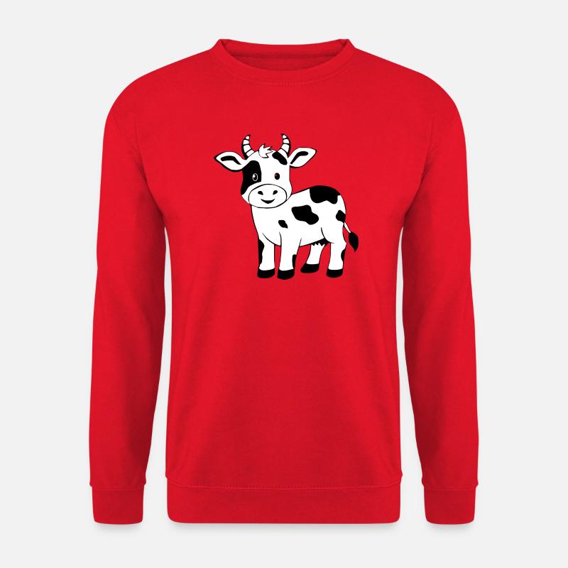 Schwarze Kuh schwarz - Unisex Pullover - Rot