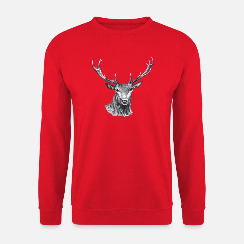 Hirsch - Unisex Pullover - Rot