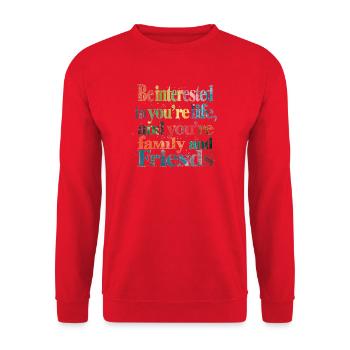 Lass dich inspirieren, Leben, Familie, Freunde, - Unisex Pullover - Rot - Vorne - Alina (178cm) & Michal (187cm)