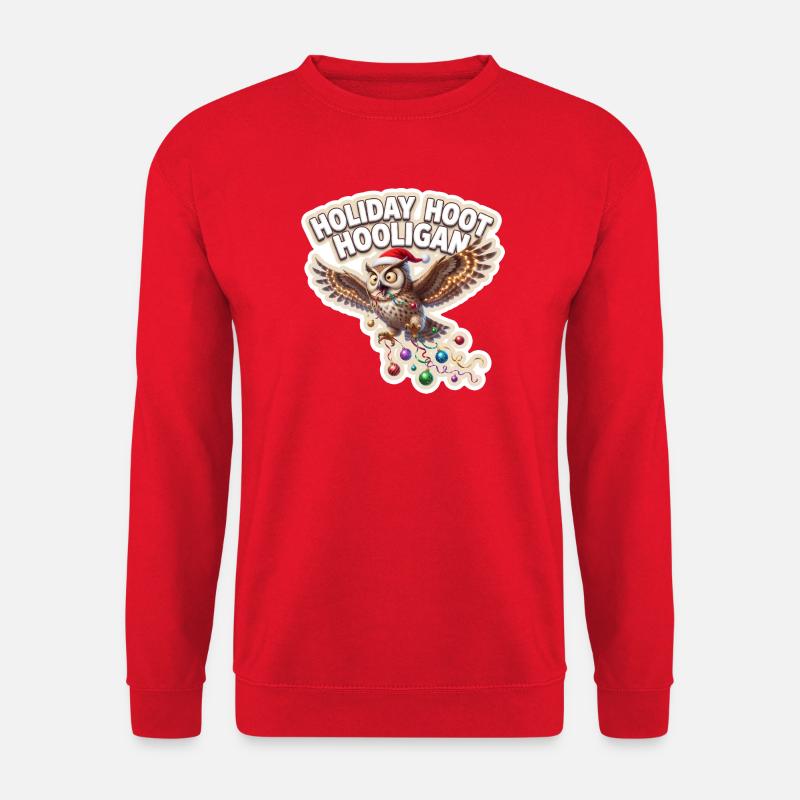 WeihnachtlicheEulenfeier - Unisex Pullover - Rot