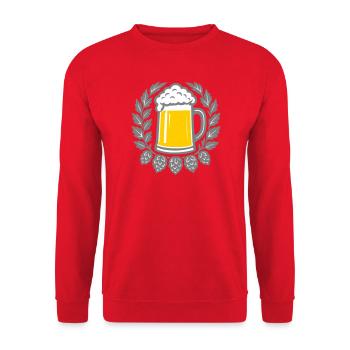 Bier - Unisex Sweatshirt - red - Front - Alina (178cm) & Michal (187cm)