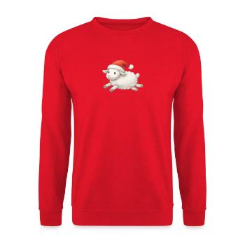 Moutons avec un chapeau de Père Noël - Sweat-shirt Unisexe - rouge - Devant - Alina (178cm) & Michal (187cm)