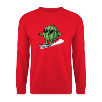 Snowboard pastèque avec des lunettes de soleil - Sweat-shirt Unisexe - rouge - Devant - Alina (178cm) & Michal (187cm)