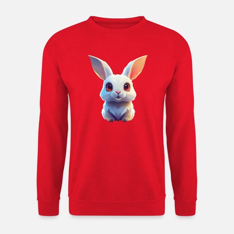 Weißer Kuschel-Hase - Unisex Pullover - Rot