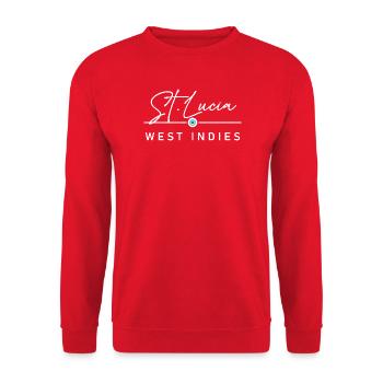 St. Lucia - West Indies - Caribbean - Unisex Sweatshirt - red - Front - Alina (178cm) & Michal (187cm)