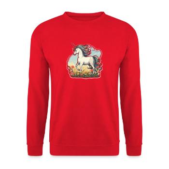 Licorne dans le champ de soleil - Sweat-shirt Unisexe - rouge - Devant - Alina (178cm) & Michal (187cm)