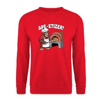 Ape-Etizer Pizza Chef - Unisex Sweatshirt - red - Front - Alina (178cm) & Michal (187cm)