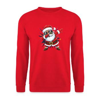 Un art de rue du Père Noël à la fois cool - Sweat-shirt Unisexe - rouge - Devant - Alina (178cm) & Michal (187cm)