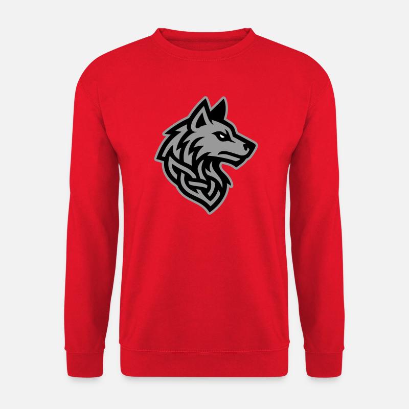 Wolf Kopf Wikinger - Unisex Pullover - Rot