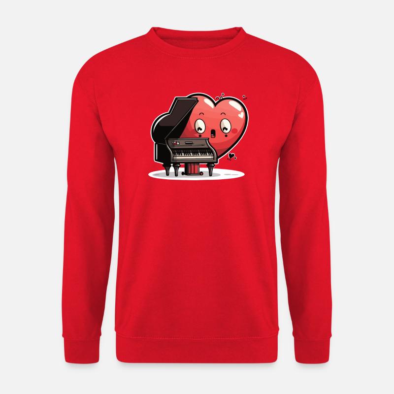 Herzklang am Pianoforte - Unisex Pullover - Rot