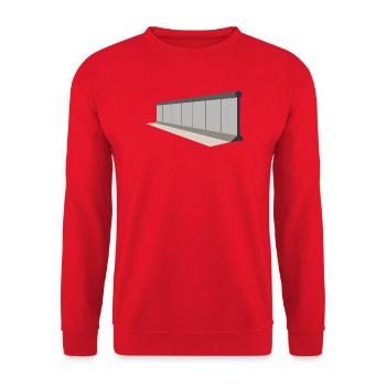 Grey panel wall panorama - Unisex Sweatshirt - red - Front - Alina (178cm) & Michal (187cm)