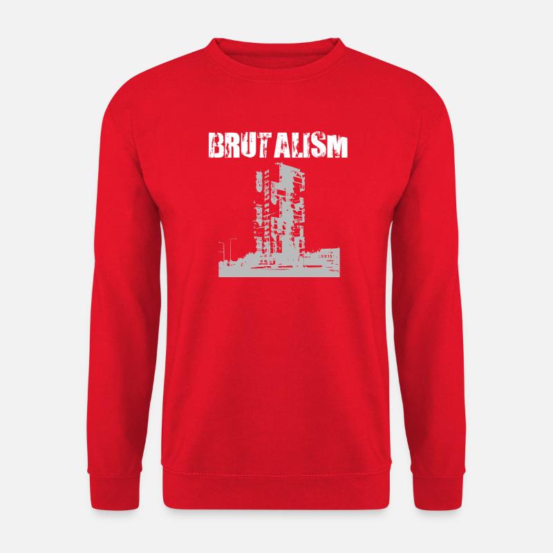 Brutalismus-Turm-Silhouette - Unisex Pullover - Rot
