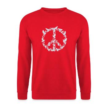 Symbole de la paix Colombes de la paix Design artistique - Sweat-shirt Unisexe - rouge - Devant - Alina (178cm) & Michal (187cm)