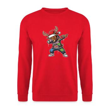 Mode Art de rue de Noël de Noël - Sweat-shirt Unisexe - rouge - Devant - Alina (178cm) & Michal (187cm)