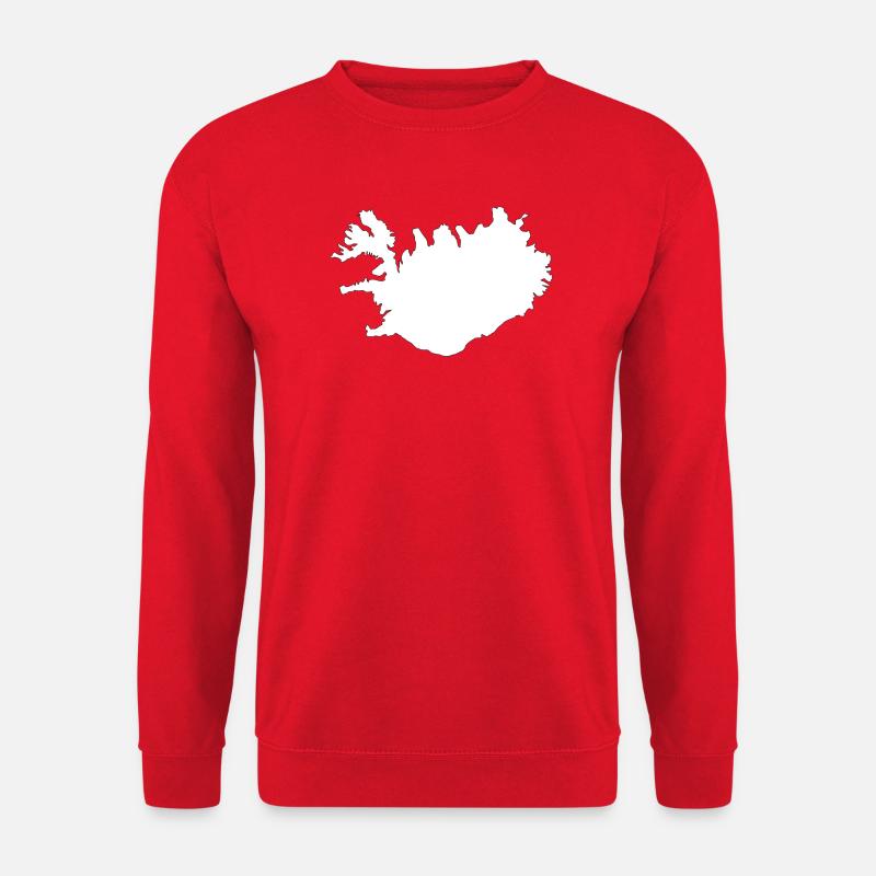 Iceland Map Silhouette Artwork - Unisex Sweatshirt - red