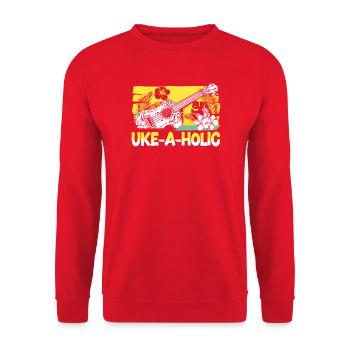 Ukulélé hawaïen uke uke-a-holic - Sweat-shirt Unisexe - rouge - Devant - Alina (178cm) & Michal (187cm)