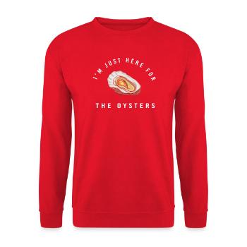 Oysters - Unisex Sweatshirt - red - Front - Alina (178cm) & Michal (187cm)