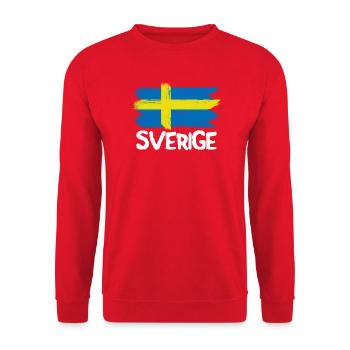 Sverige coole schwedische Flagge Vintage Flagge -  - Unisex Pullover - Rot - Vorne - Alina (178cm) & Michal (187cm)