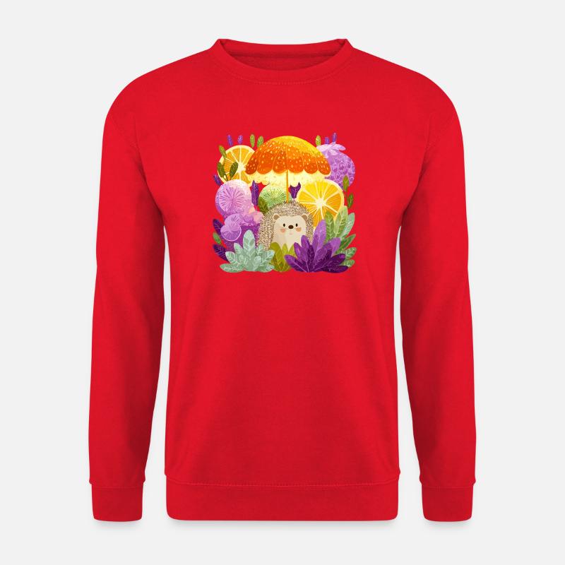 Igel unter Zitronenregen - Unisex Pullover - Rot